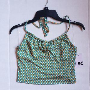 So Geo Halter Crop Top NWT Size M
